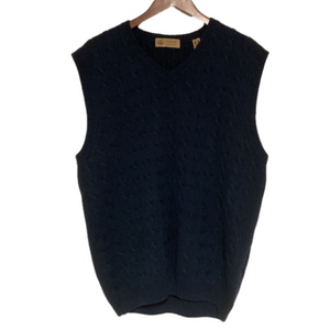Lord & Taylor Casual Classics V-Neck Navy Blue Sweater Vest